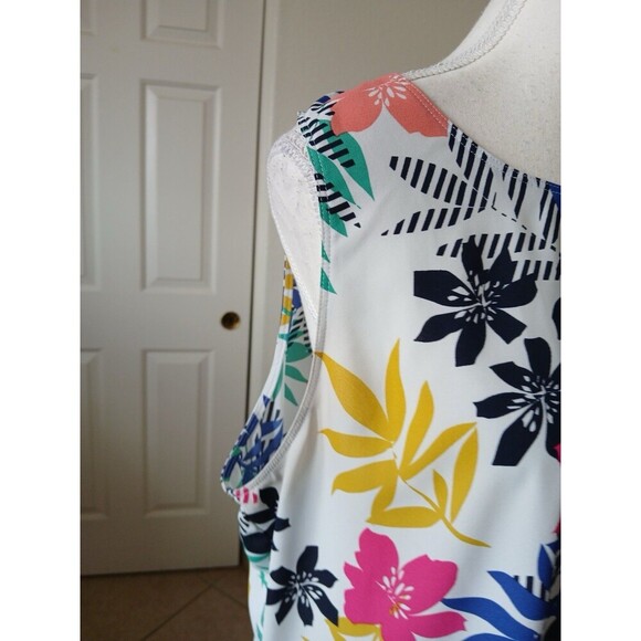 Van Heusen Women's Blouse Top Sleeveless Multicolor Floral Tropical Print XL/TG - Picture 5 of 12